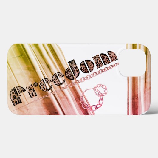 Vrijheid metallic veelkleurige effecten geschreven Case-Mate iPhone case (Achterkant (horizontaal))