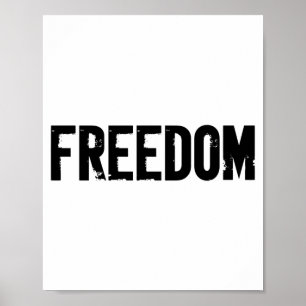 Vrijheid minimalistisch gedesdistressed vetgedrukt poster