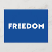 Vrijheid moderne typografie minimalistisch wit bla briefkaart (Voorkant)