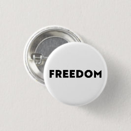 Vrijheid moderne typografie minimalistisch zwart w ronde button 3,2 cm