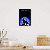 Vrijheid Motivatie Wolf Howling Verticaal Poster (Keuken)