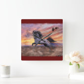 Vrijheid Mustang & Eagle Patriottisch Vierkante Klok (Huis)