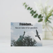 Vrijheid...neem het nooit voor lief! briefkaart (Staand voorkant)