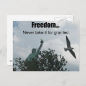 Vrijheid...neem het nooit voor lief! briefkaart (Voorkant / Achterkant)