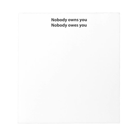 Vrijheid Notitieblok - Niemand heeft je te pakken! (Voorkant)