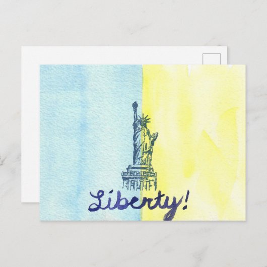 Vrijheid! Oekraïense vlag Briefkaart (Voorkant / Achterkant)