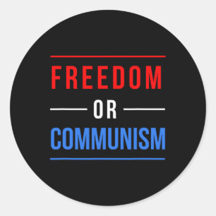 Vrijheid of communisme Grappige verkiezingen 2024 Ronde Sticker