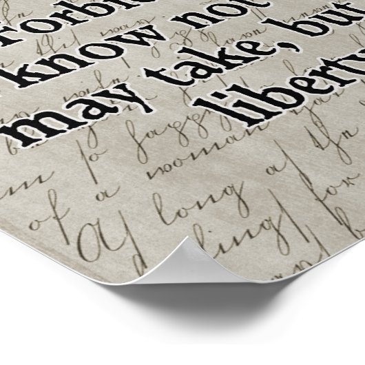 Vrijheid of dood --- Patrick Henry citaat -- afdru Poster (Hoek)