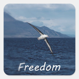 Vrijheid om de oceaan te dwalen vierkante sticker