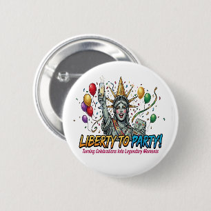 Vrijheid om Statue of Liberty-viering te vieren Ronde Button 5,7 Cm