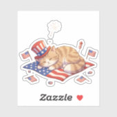 Vrijheid om te dutten - Patriottische kat Sticker (Vel)