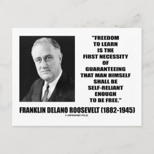 Vrijheid om te leren eerste noodzaak zelfredzaam briefkaart
