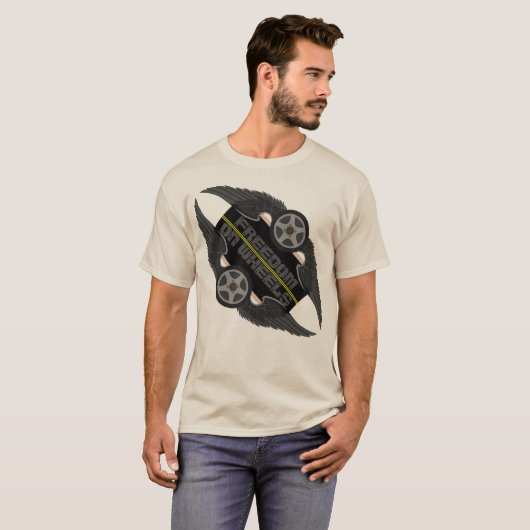 Vrijheid op wielen t-shirt (Voorkant volledig)