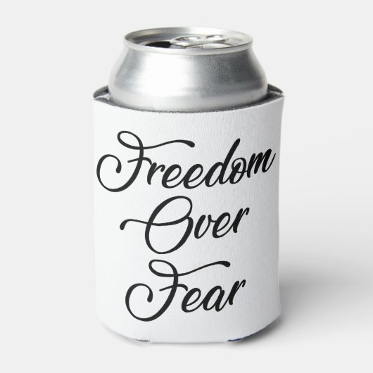 Vrijheid over angst blikjeskoeler (Blikje Voorkant)