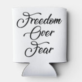 Vrijheid over angst blikjeskoeler (Achterkant)