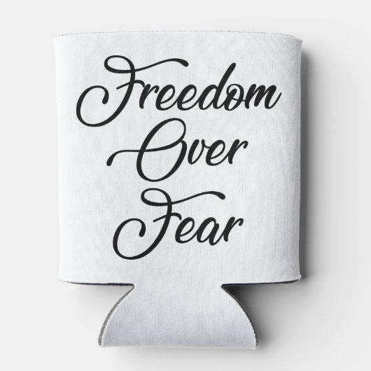 Vrijheid over angst blikjeskoeler (Achterkant)