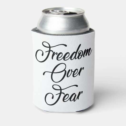 Vrijheid over angst blikjeskoeler (Blikje Achterkant)