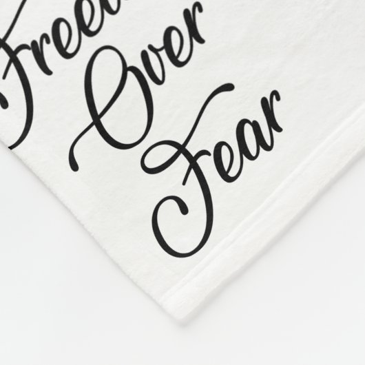 Vrijheid over angst fleece deken (Hoek)
