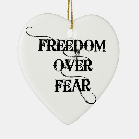 Vrijheid over angst keramisch ornament (Rechts)