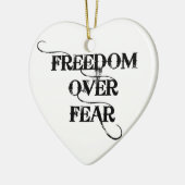 Vrijheid over angst keramisch ornament (Links)