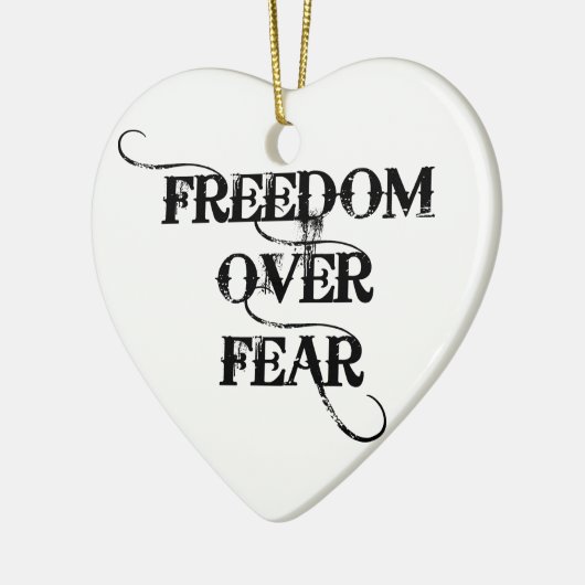 Vrijheid over angst keramisch ornament (Links)