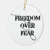 Vrijheid over angst keramisch ornament (Links)