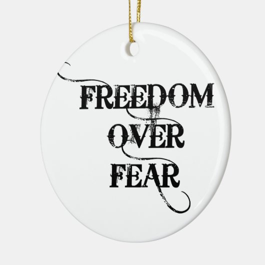 Vrijheid over angst keramisch ornament (Links)