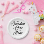 Vrijheid over angst papieren bordje (Feest)