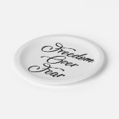 Vrijheid over angst papieren bordje (Gekanteld)