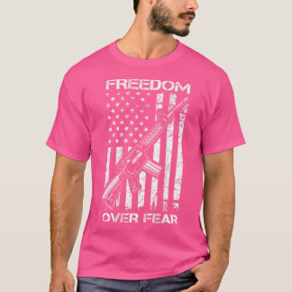 Vrijheid over angst - Pro Pistool Amerikaanse vlag T-shirt