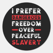 Vrijheid over angst ronde sticker (Voorkant)