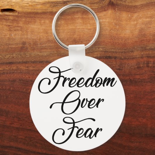 Vrijheid over angst sleutelhanger (Achterkant)