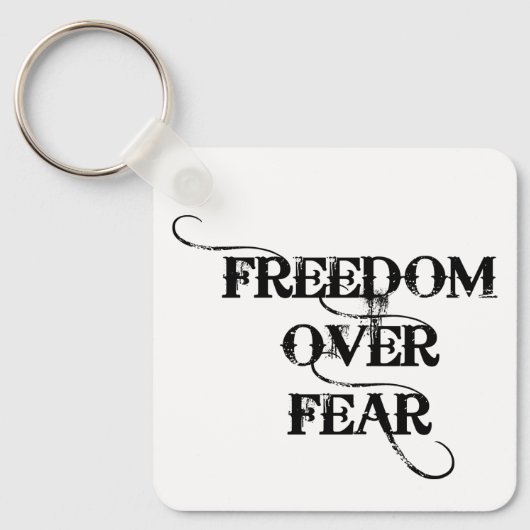 Vrijheid over angst sleutelhanger (Voorkant)