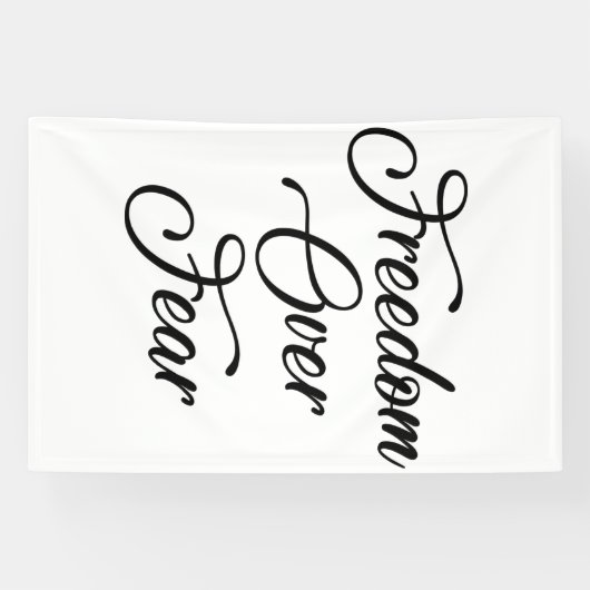 Vrijheid over angst spandoek (Horizontaal)