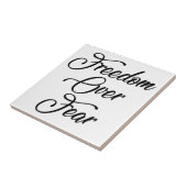 Vrijheid over angst tegeltje (Zijkant)