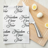 Vrijheid over angst theedoek (Quarter Fold)