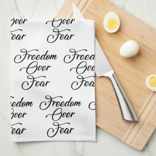 Vrijheid over angst theedoek (Quarter Fold)