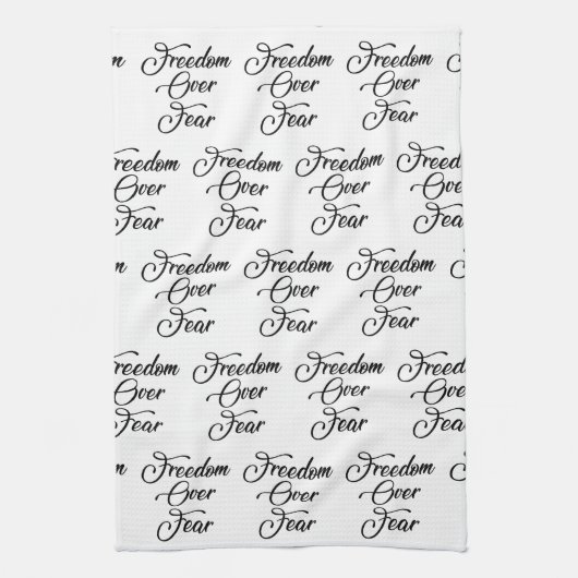 Vrijheid over angst theedoek (Verticaal)
