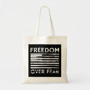 Vrijheid over angst tote bag
