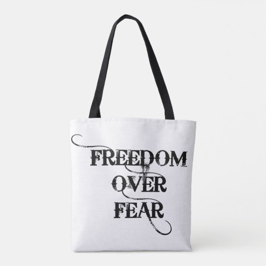 Vrijheid over angst tote bag (Achterkant)