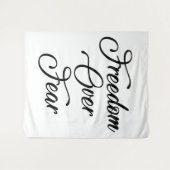 Vrijheid over angst wandkleed (Voorkant (horizontaal))