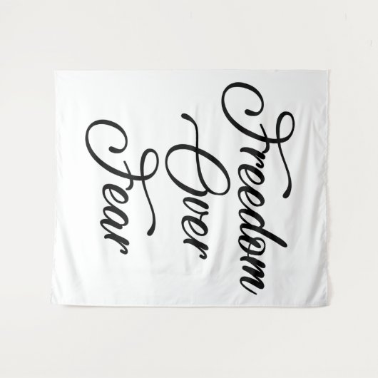 Vrijheid over angst wandkleed (Voorkant (horizontaal))