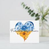 Vrijheid over Angst Zonnebloem Hart Oekraïne Steun Briefkaart (Staand voorkant)