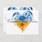 Vrijheid over Angst Zonnebloem Hart Oekraïne Steun Briefkaart (Voorkant / Achterkant)