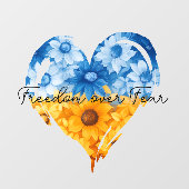 Vrijheid over angst Zonnebloem Hart Raamsticker (Vel)