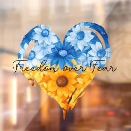 Vrijheid over angst Zonnebloem Hart Raamsticker