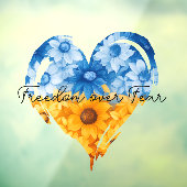 Vrijheid over angst Zonnebloem Hart Raamsticker (Vel 3)