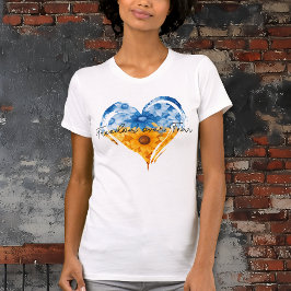Vrijheid over angst Zonnebloem Harten Vrouwen T-sh T-shirt