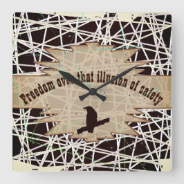 Vrijheid over die illusie van de veiligheid van br vierkante klok