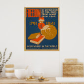 Vrijheid overal in de wereld de affiche van de Vin Poster (Keuken)